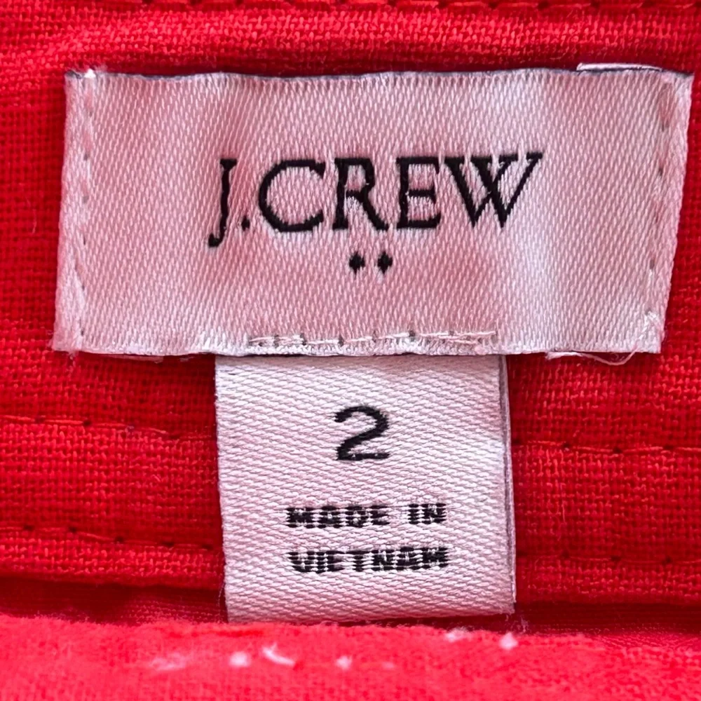 J. Crew Factory Women’s Linen Skirt Button Front Tie‎ Waist Lined Size 2